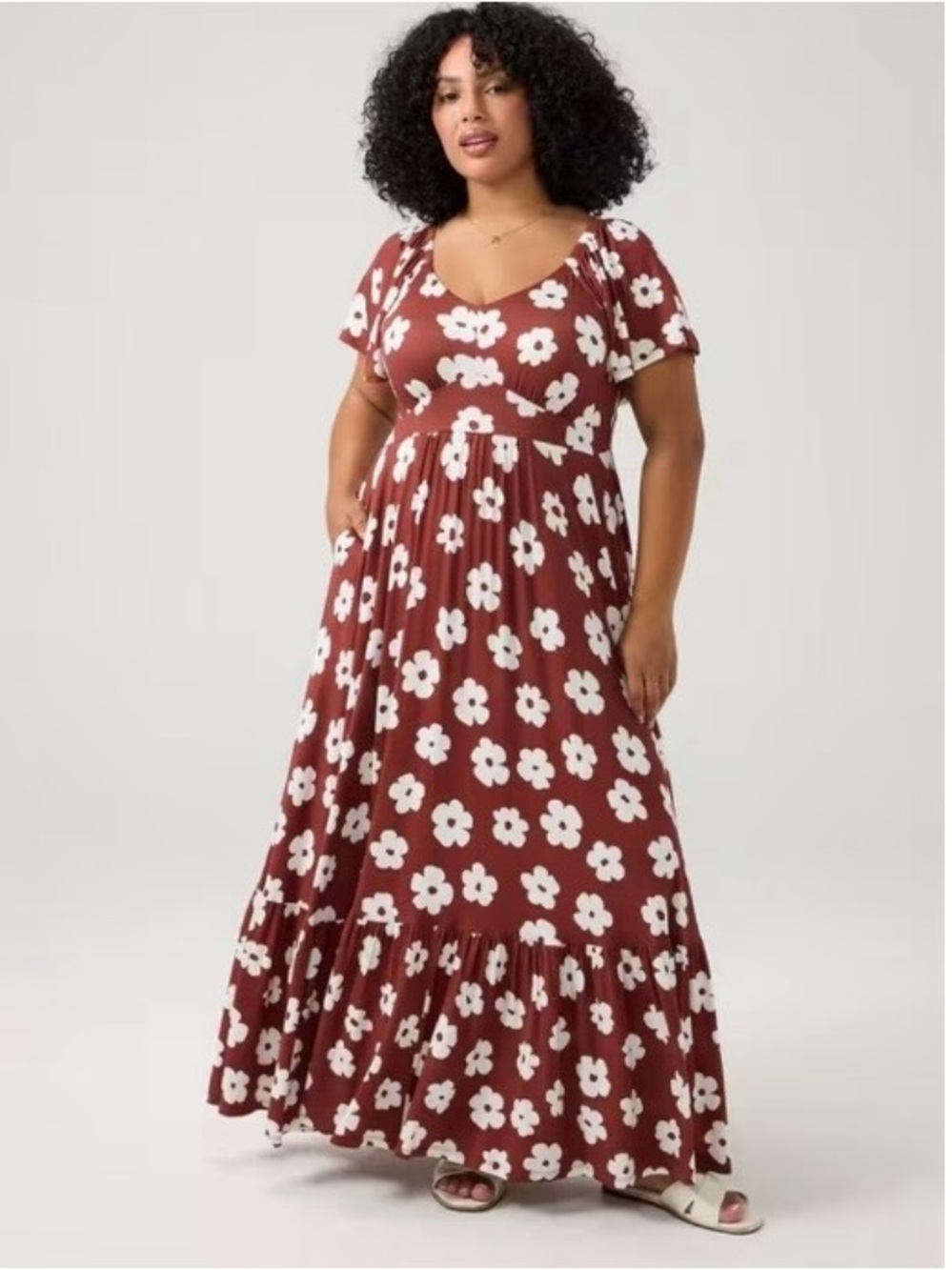 Torrid Flutter Sleeve Tiered Maxi Dress - Size 0X - Worn Once!
